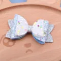 Süße Glitzer Schleife Haarklammer für Kinder, bunte glänzende Haarnadel, Haaraccessoires. - Weiß Blau Halbzeug