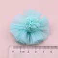 Hellblaue Tüll Stoffblume DIY Zubehör, mehrschichtige Netz Blumen Applikation für Haarnadeln. - Halbfabrikat (D2-6) / Cyan