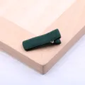 Dunkelgrüne Stoff Entenschnabel Haarklammer Minimalistisches Tägliches Haarzubehör Variante - 3.5cm Vollumhüllt / Dunkelgrün