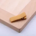 Gelbes stoffummanteltes Mini Entenschnabel Haarspange Accessoire Variante Modell - 3.5cm Vollumhüllt / Gold