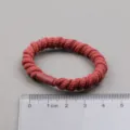 Red woven hair scrunchie with leather buckle hair rope elastic band hair accessory for women - Bright Orange Thick Braided Style