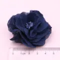 Dunkelblaue Stoffblume DIY Zubehör mehrschichtig handgemachte Blumen Bastelmaterial für Haarklammer - Halbfabrikat (H3-2) / Marineblau