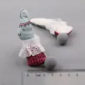 Süße Stoffhase Haarspange DIY Zubehör mit Spitze und Bommel Dekor, Bastelmaterialien. - Hellblau