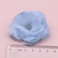 Handgemachte blaue Stoffblume DIY Blumen Applikation Haarschmuck Schuh Dekoration - Halbfabrikat (H3-2) / Hellblau