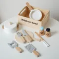 Set gioco cucina in legno giocattolo imitazione cucina bambini regalo di compleanno top - Set di Utensili da Cucina Coreani