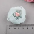 DIY Handgemachte Mesh Blume Zubehör, hellgrüne Stoff Blüte für Haarspangen Schuhe Kleidung. - Olivgrün