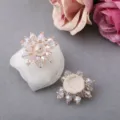 DIY Kristall Perlen Blume Accessoire, Champagner Farbe Variante für Haarklammern und Schuhe. - Weißes Großes Kristall