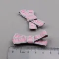 Mini rosa graue Schleife Haarspangen DIY Zubehör süße handgemachte Schleifen Bastelmaterial - Helles Lotos-Rosa R1-2
