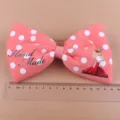 Rosa gepunktete Schleife Haarschmuck DIY Handgemachtes Material grosse Haarschleife Deko - Wassermelonenrot Polka Dot Bogen Material (T1-2)