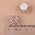 DIY Kristall Perlen Blumen Handgemachte Zubehör für Haarschmuck Schuhe Hut Dekoration - Dunkelchampagner Großes Kristall