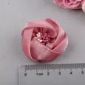 Handgemachte rosa Organza Blume Zubehör DIY Haarklammer Schuhblume Bastelmaterial - Glänzendes Purpurrot