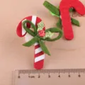 Weihnachten Zuckerstange Filz Haarklammer DIY Festtag Handwerk Zubehör süsse Dekoration. - Weihnachtszuckerstangen-Patch (TA4-3) / Deep Peach