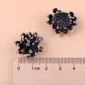 Schwarze Kristall Perlen DIY Blumen Accessoires für handgemachte Haarnadeln und Schuhe - Schwarz Großer Strass