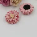 Rosa Mikrofaser Blume DIY Zubehör für Handyhülle und Haarklammer, handgemachte Deko. - Leder Halbzeug (B1-4) / Altrosa