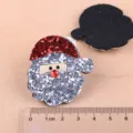Weihnachtsmann Glitzer Flicken DIY Weihnachten Haaraccessoires Handgemachte Haarspangen - Weihnachtsmann Pailletten-Stil (TA4-1 Halbzeug) / Silber