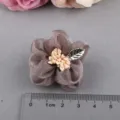 DIY handgemachte Wollegarn Blume Zubehör, Stoff Blumen Patch für Haarnadeln und Schuhe - Denim Grau