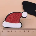 Rote Glitzer Weihnachtsmütze DIY Patch Zubehör für festliche Haarklammern und Handyhüllen. - Weihnachtsmütze Aufnäher (TA4-3) / Burgunderrot