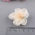 Handgemachte Wolken-Garn Blume Haarzubehör DIY Stoff Blumen Handwerk für Kleidung Dekor - Aprikose