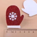 Weihnachten Glitzer Handschuh Form DIY Bastelaufnäher für Haarschmuck Handys. - Weihnachtshandschuh Aufnäher (TA4-3) / Dunkles Weinrot
