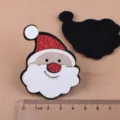 Weihnachten Weihnachtsmann Filz Aufnaeher DIY handgemachte Haarschmuck Kinder Haarklammern - Weihnachtsmann Filzaufkleber (TA4-1 Halbzeug) / Dunkelweinrot