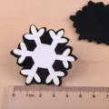 Weihnachten Glitzer Schneeflocke Filz Aufnäher DIY Haarschmuck Handyhülle Deko Bastelmaterial - Schneeflocke Aufnäher (TA4-3) / Weiß