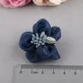 Dunkelblaue Stoffblume DIY Haarschmuck Schuhblume handgemachte Kleidung Bastelbedarf - Marineblau