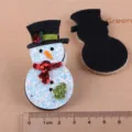 Weihnachten Schneemann Filz Haarklammer DIY Zubehör süße Glitzer Feiertags Dekoration - Weihnachtsschneemann Glitter-Stil (TA3-1 Halbzeug) / Milchweiß