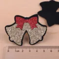 Weihnachten Glitzer Glocke Schleife DIY Handwerk Aufnäher für Kinder Haarspange Hülle - Glocken Aufnäher (TA4-3) / Gold