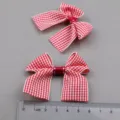 Rot-weiß karierte Haarschleife DIY Zubehör süße Kinder Haarklammer Bastelmaterialien - Weinrot R1-1