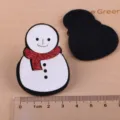 Weihnachten Schneemann DIY Haarschmuck Filz Patch, Glitzer Design, süßes Feiertag Handwerk. - Weihnachtsschneemann Rot-Schwarz (TA3-1 Halbzeug) / Gebrochenes Weiß