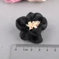 Handgemachte schwarze Stoffblume DIY Zubehör Haarklammer Schuhdekoration Bastelbedarf - Tiefschwarz