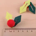 Weihnachten Filz Stechpalme Blätter Basteln DIY Handgefertigt Zubehör rote Beeren Set - Weihnachtsbeeren Blatt Aufnäher (TA4-3) / Hellgrün
