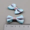 DIY blaue gestreifte Schleife Haarklammer Zubehör, süßes Baby Haarschmuck Material basteln. - Mittleres Cyan C2-1