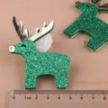Gruenes Glitzer Rentier Haarspruenge DIY Material, goldene Geweih Deko fuer Kinder. - Weihnachtsrentier Netzblume-Stil (Halbzeug) / Grün