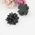 Schwarze Mikrofaser Blumen DIY Zubehoer fuer Haarklammern Handyhuellen und Bekleidung. - Leder Halbzeug (B1-4) / Kunstleder Schwarz