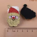 Weihnachtsmann Haarklammer DIY Material Filz Flicken niedliche festliche Handarbeit Zubehör - Weihnachtsmann (Glitzer-Patch) / Roségold