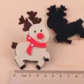 Weihnachten Filz Rentier Haarklammer Material, handgemachte DIY Festtags-Accessoires für Kinder. - Weihnachtsrentier (Roter Schal Stil) / Schokoladenbraun