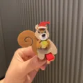 Weihnachten Eichhörnchen Haarklammer süß Filz Kinder Haarnadel rot Feiertag Haarschmuck - Eichhörnchen Stil