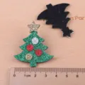 Weihnachtsbaum DIY Haarzubehör Glitzer Filz Patch Basteldekoration für Handarbeiten - Weihnachtsbaum Patch / Grün