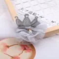 Bambini grigio rete corona molletta per capelli dolce principessa forcina accessorio - Grigio Chiaro (Semilavorato)