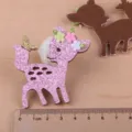 Glitzer rosa Hirsch Filz Flicken DIY Haarschmuck Material für handgemachte Weihnachts - Rosa Pailletten-Sikahirsch / Mittleres Rosa
