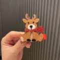 Weihnachten Kinder Haarklammer süsses Rentier Haargeweih festlicher Haarschmuck Clip - Filz Rentier Stil