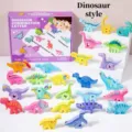 Giocattolo di blocchi alfabeto dinosauro in legno per educazione precoce bambini. - Stile Dinosauro