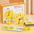 Set di giocattolo educativo per l'apprendimento dell'orologio in legno per bambini. - ADS set orologio