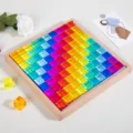 Blocchi di costruzione in acrilico traslucido arcobaleno cubo cristallo mosaico gioco - 100 Pz Cubo Colore Legno di Faggio e Acrilico