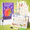 Libro di addestramento al controllo della penna per bambini giocattolo educativo cancellabile - Gioco di Disegno di Controllo della Penna (96 Pagine+2 Penne+1 Gomma)