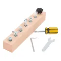 Gioco educativo Montessori in legno viti e dadi per coordinazione manuale bambini - Giocattolo con viti a 7 fori