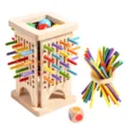 Wooden balance stick game toy for kids, interactive wooden tower educational toy set. - Solid Wood Stick Game