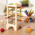 Children wooden balance stick pull game interactive tabletop toy set for early education - Four-Sided Acrylic Stick Game