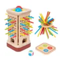 Wooden pick up sticks game kids balance tower educational toy concentration training board game - Small Three-in-One Stick Game